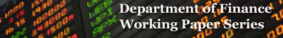 Department of Finance Working Papers