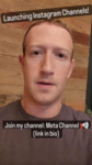 Zuckerberg Instagram reel announcing Instagram Channels